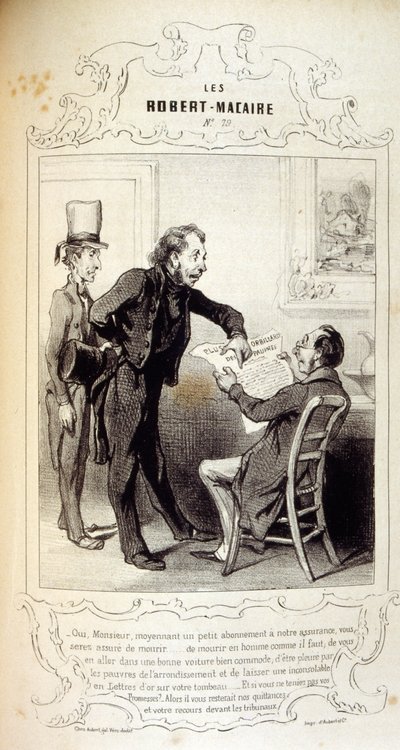 Illustrations about ideas and legends Philipon under the title Les Cent and Robert Macaire by Honoré Daumier