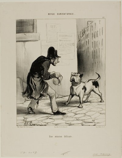 A Delicate Task, Plate 37 from Revue Caricaturale by Honoré Victorin Daumier