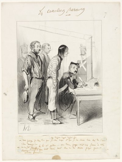 A Man Saved Against his Will, plate seven from Les Canotiers Parisiens by Honoré Victorin Daumier