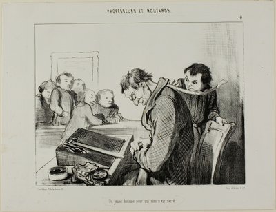 A Young Man to Whom Nothing is Sacred, plate 8 from Professors and Brats by Honoré Victorin Daumier