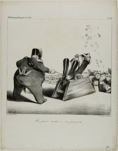 A large mortar with a short range, plate 488 by Honoré Victorin Daumier