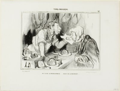 "You Sniff the Merchandise... Before Buying It," plate 32 from Types Parisiens by Honoré Victorin Daumier
