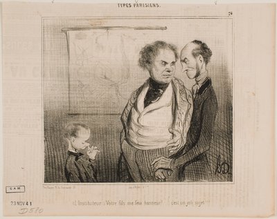 (School teacher): Your son will make me proud… by Honoré Daumier