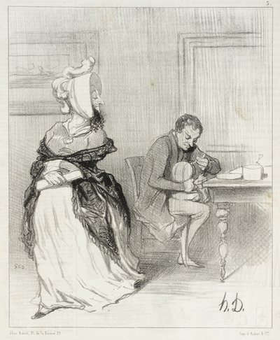 Farewell, my dear, I am going to my publishers! ... by Honoré Daumier