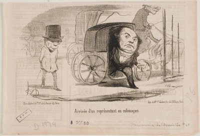 Arrival of a deputy in a carriage, called a snail by Honoré Daumier