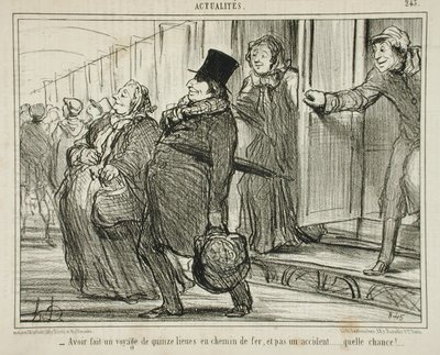 Having Made a Journey of Fifteen Leagues by Railway... by Honoré Daumier