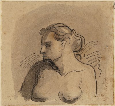 Bust of woman by Honoré Daumier