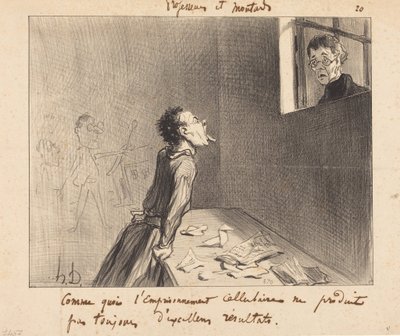 How solitary confinement... by Honoré Daumier