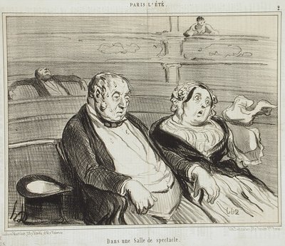 In a Theatre Hall by Honoré Daumier