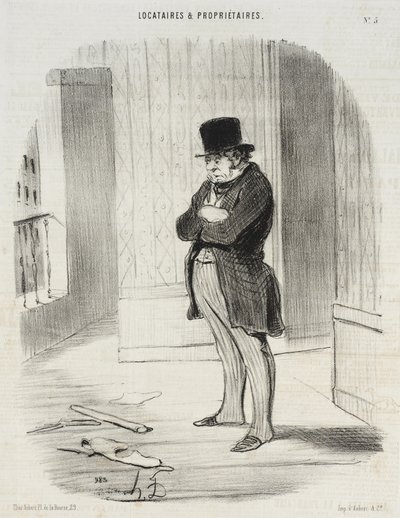 Moved!...and to pay me three terms...he leaves me... by Honoré Daumier