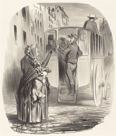 Sorry, Citizen... I Do Not Receive Dogs... by Honoré Daumier