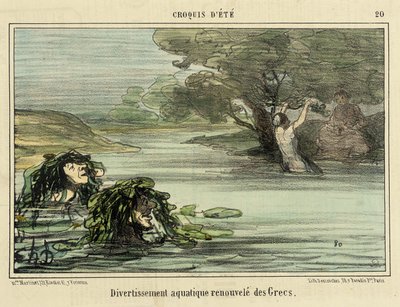 Aquatic Entertainment Renewed by the Greeks by Honoré Daumier