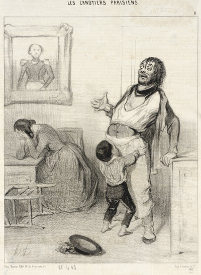 Is it allowed to return from Bercy in such a state... by Honoré Daumier