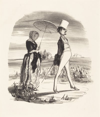 And They Call It Descending the River of Life... by Honoré Daumier
