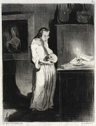Humanitarian Woman of Letters Engaging with Man... by Honoré Daumier