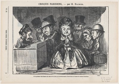 If Patience Had Disappeared All Over the World, One Would Surely Find It Again at a Bus Station in Paris, from "Parisian Sketches" by Honoré Daumier