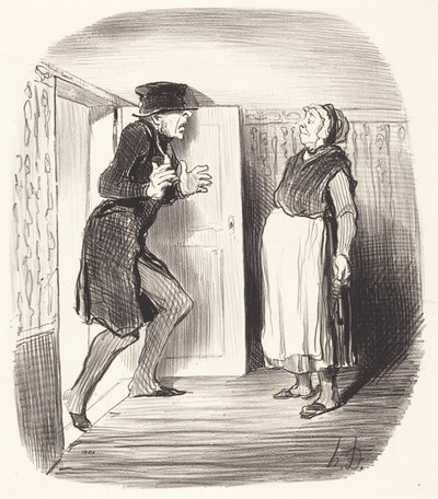 Inconvenience of Visiting an Attic Without Precaution by Honoré Daumier
