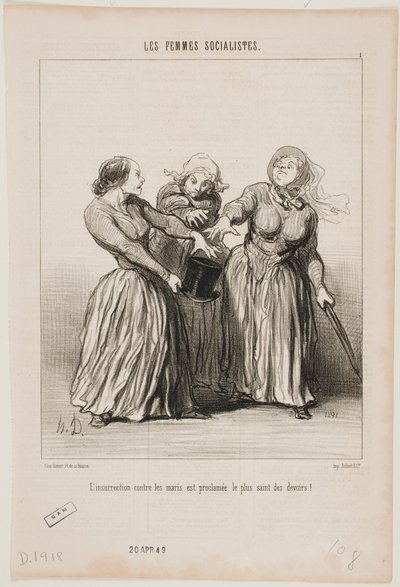 Insurrection Against Husbands is Proclaimed as the First and Holiest Duty in Life! by Honoré Daumier