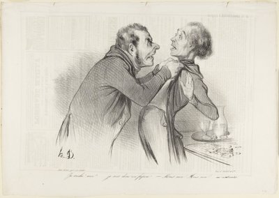 I cheat? me? ..., number 11 from the series Sketches of Expressions from Le Charivari by Honoré Daumier