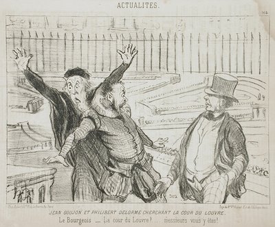 Jean Goujon and Philibert Delorme Seeking the Court of the Louvre by Honoré Daumier