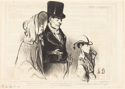 The Mother - Is it nice to eat his barley sugar!... by Honoré Daumier
