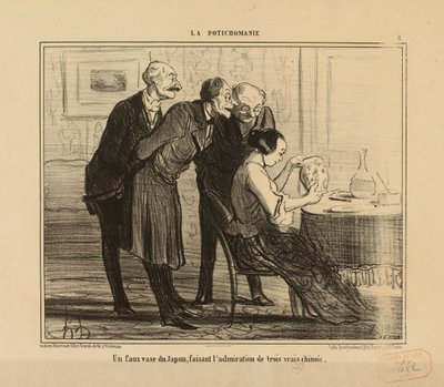 Potichomania No. 8: A Fake Japanese Vase, Admired by... by Honoré Daumier
