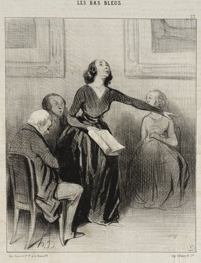 The Blue Stocking Reciting Her Piece by Honoré Daumier