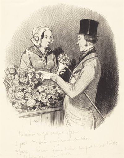 The Day to Show Gallantry by Honoré Daumier