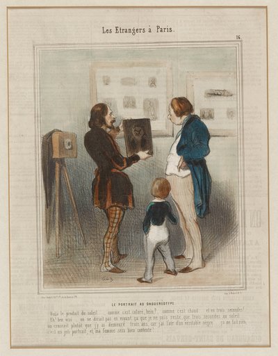 The Portrait with the Daguerreotype. (The Strangers in Paris No. 16), from Le Charivari by Honoré Daumier