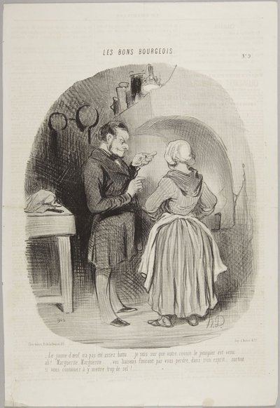 The Egg Yolk Was Not Beaten Enough..., number 9 from the series The Good Bourgeois from Le Charivari by Honoré Daumier
