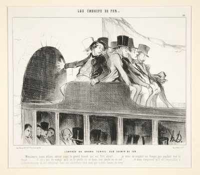 The Entrance of the Great Tunnel of a Railway, from Les Chemins de Fer, in Le Charivari, 22 March 1844 by Honoré Daumier