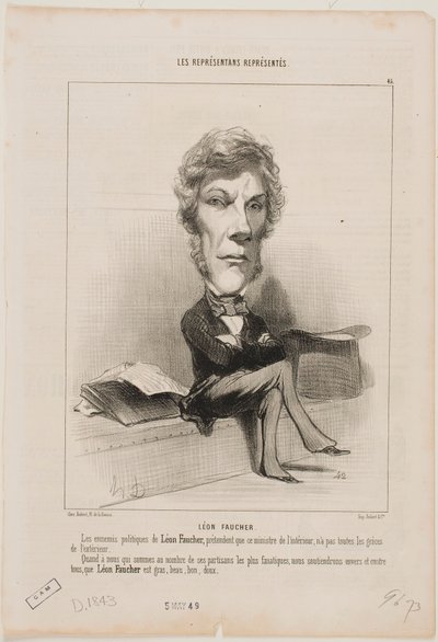 Leon Faucher by Honoré Daumier