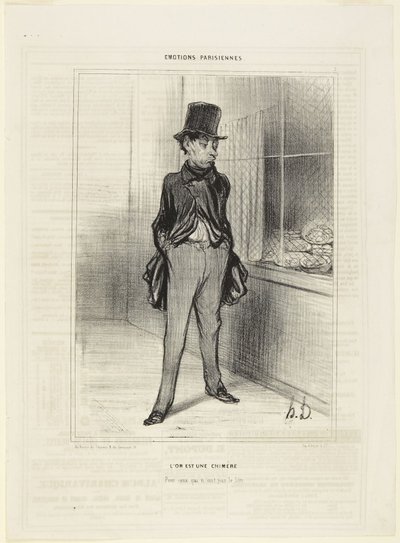 Gold is a Chimera, Number 2 from the Series Parisian Emotions from Le Charivari by Honoré Daumier