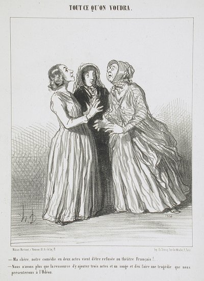 My dear, our comedy in two acts has just been rejected at the Théâtre Français!... by Honoré Daumier