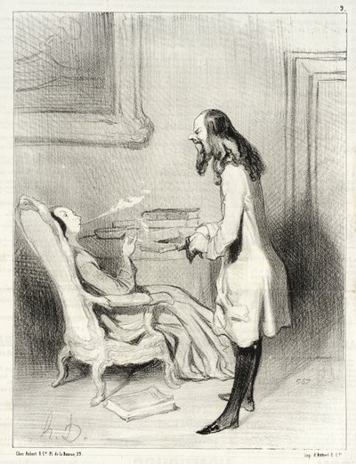 Madame, how do you find this cigarette? by Honoré Daumier
