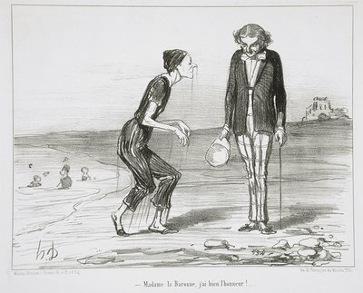 Madame la Baronne, I have the honour! by Honoré Daumier