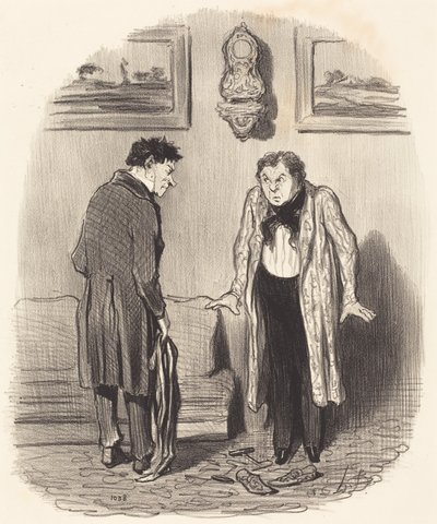 But when I tell you that I cannot move my feet... by Honoré Daumier