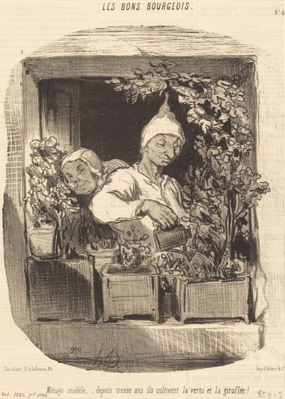 Model Household... by Honoré Daumier