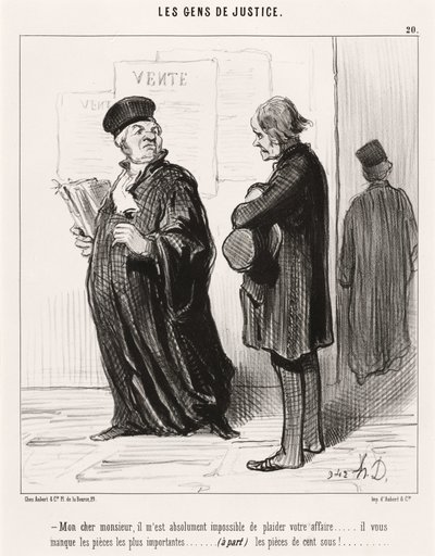 My dear sir... impossible to plead your case by Honoré Daumier