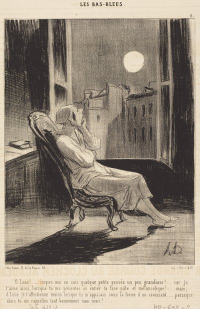 O Moon!... Inspire Me Tonight with Some Little Thought... by Honoré Daumier