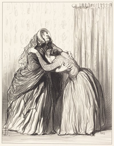 Yes, my dear, my husband has swallowed my dignity... by Honoré Daumier