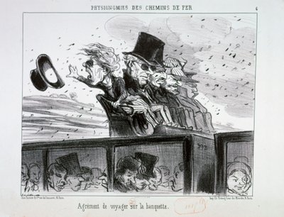 Physiognomies of the Railways No.6: Pleasure of Traveling on the Bench by Honoré Daumier