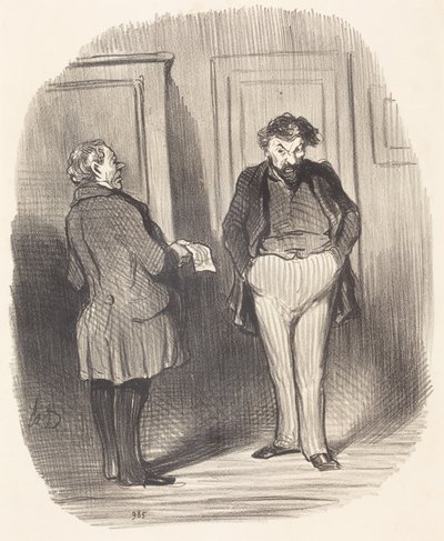 Could you tell me...? I have the flu!... by Honoré Daumier