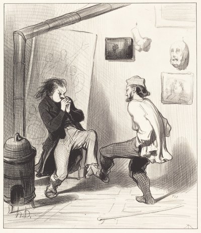 When You Burned Your Last Easel! by Honoré Daumier