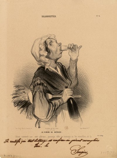 Silhouettes No. 4: The cleaning woman. - So called by antiphrasis... by Honoré Daumier