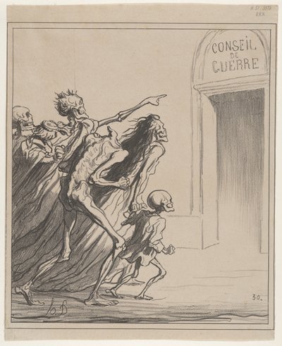 The Witnesses - The War Council by Honoré Daumier