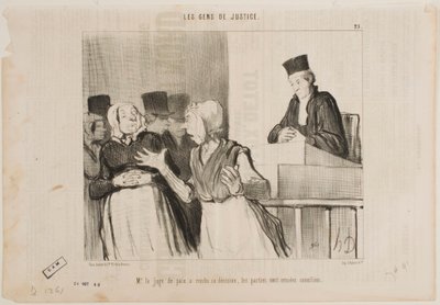 The judge of the court of reconciliation has given his verdict… all parties are to be reconciled. by Honoré Daumier
