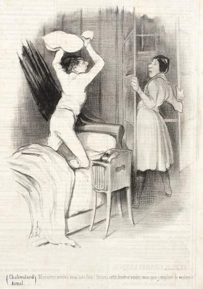 Vaudeville Theatre - Past Midnight by Honoré Daumier