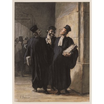 Three Lawyers Conversing by Honoré Daumier