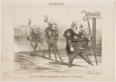 Three Legitimist Pilgrims Returning from Claremont by Honoré Daumier